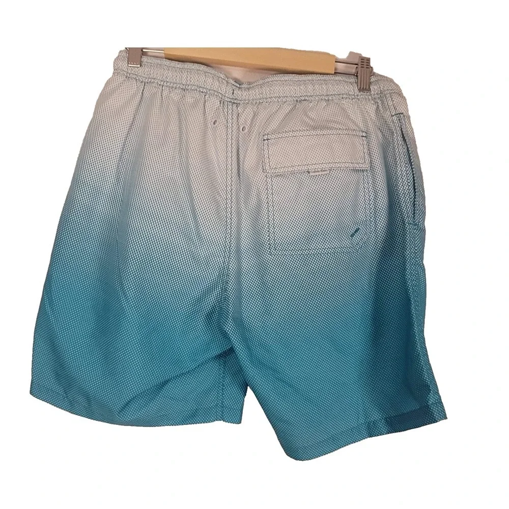 Calvin Klein Swim Trunks Mens Large Blue White Ombre Dot Swim Shorts Mesh Travel